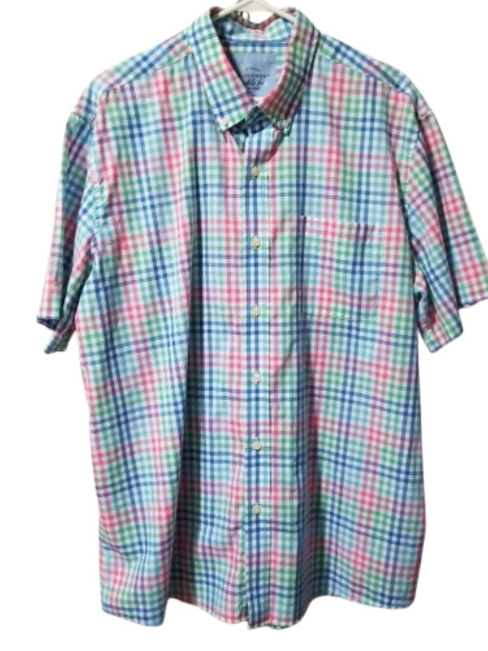 Saddlebred Shirt Check Wrinkle Free Button Down Men's XL